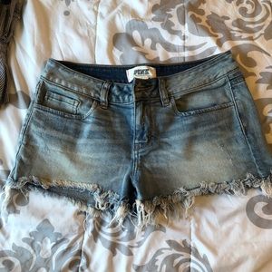 Pink distressed Jean shorts